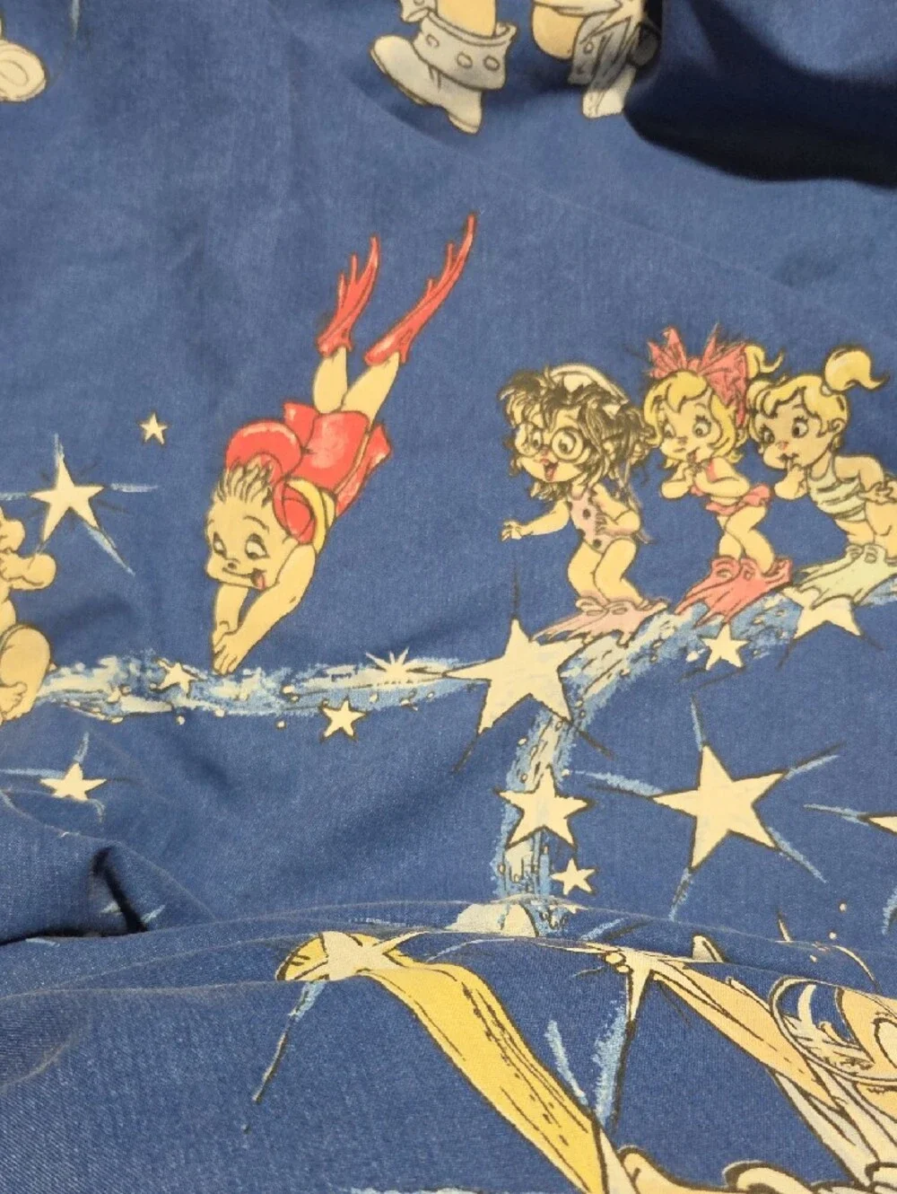 Vintage Alvin & the Chipmunks / Chipettes constellation Flat Sheet
